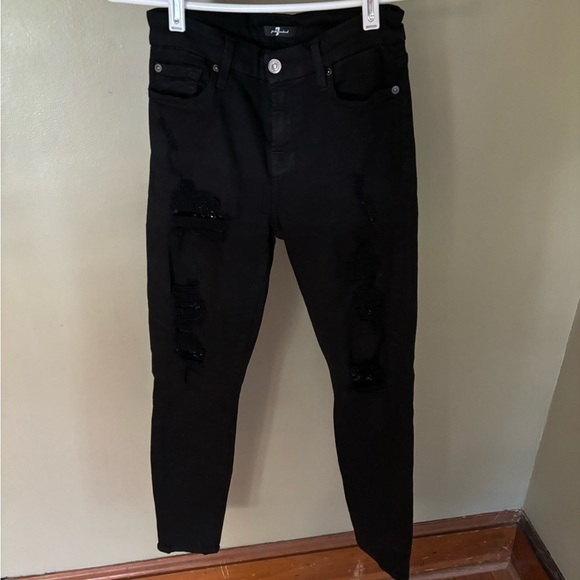 7 for All Mankind ripped sequin skinny - Picture 7 of 7